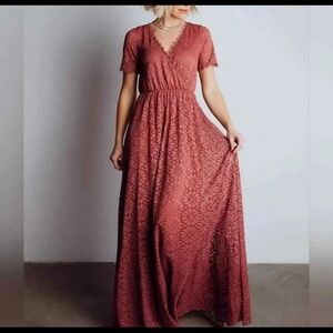 Baltic Born Venice Lace Maxi Dress Berry Size Large